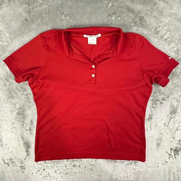 Vintage Y2K Nike Golf Fit Dry Women’s Red Polo Shirt Size Large - Picture 2 of 6